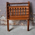 Porte revue porte journaux range disques vintage rétro design hollandais années 70 objet déco en bois