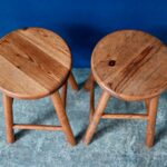 Tabouret en sapin lot ou série style chalet montagne rustique