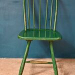 Lot de 4 chaises rustique bohème windsor années 60 vintage bois style campagne anglais
