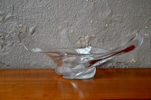 Coupe en cristal de Lorraine forme libre vintage artisanale