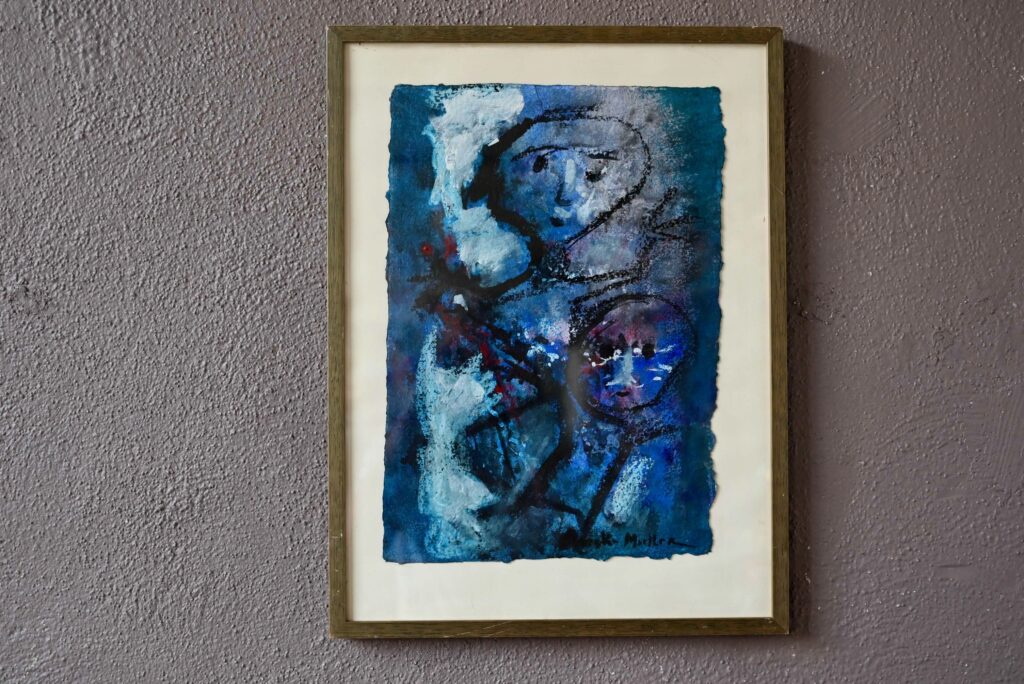 Femme à l’enfant Technique mixte de Frick Mueller Femme à l’enfant Technique mixte de Frick Mueller