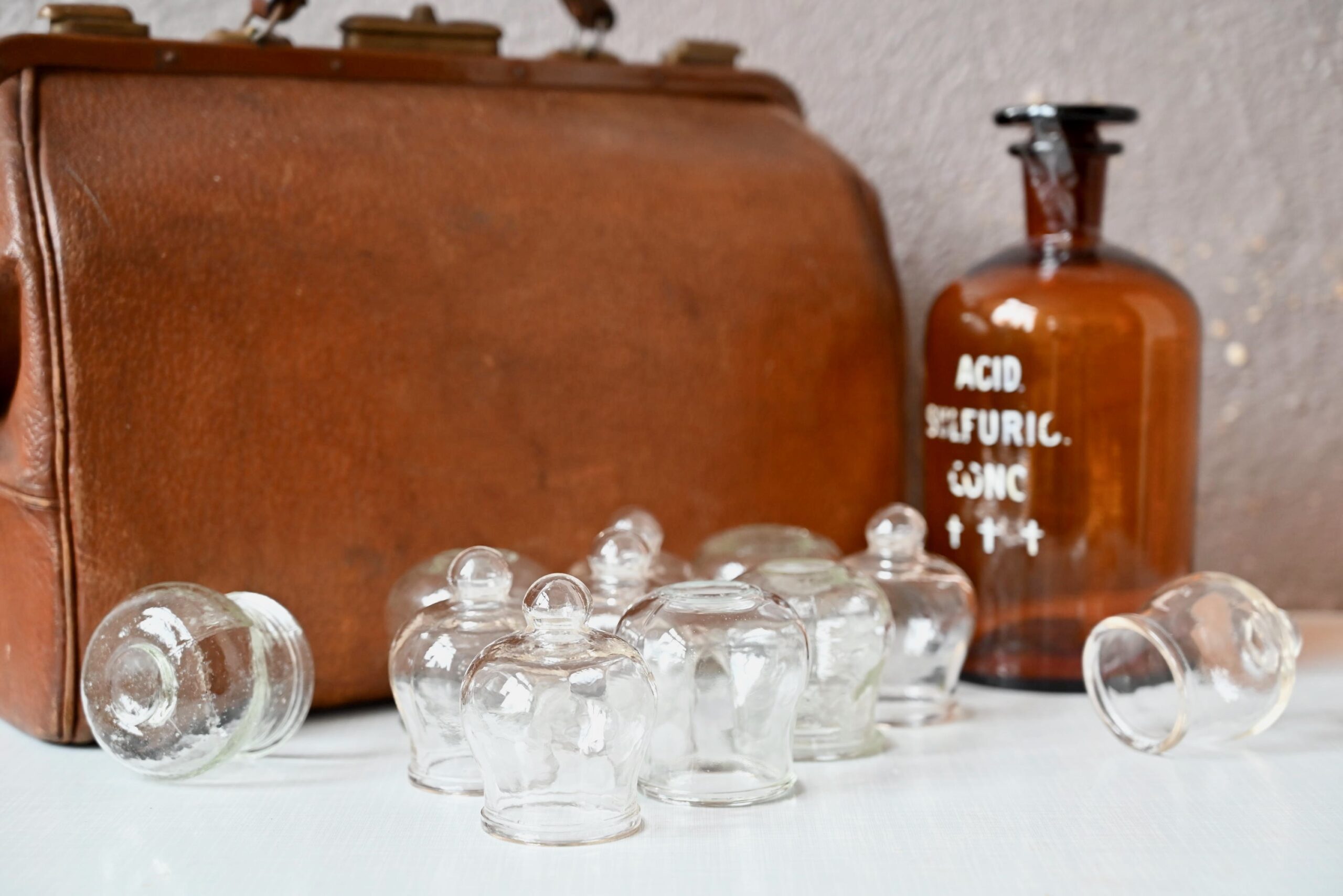 Ventouses vintage années 1950, Ensemble de 4 gobelets en verre