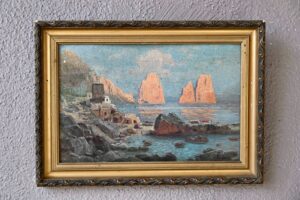 Belle peinture d'un paysage oriental dans des couleurs chaudes