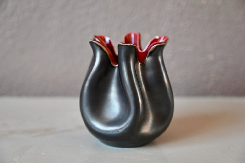 Vase Elchinger céramique forme libre alsatique Jouve bourse années 50