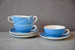 Service à Thé bleu  Villeroy et boch tasses faïence ancienne