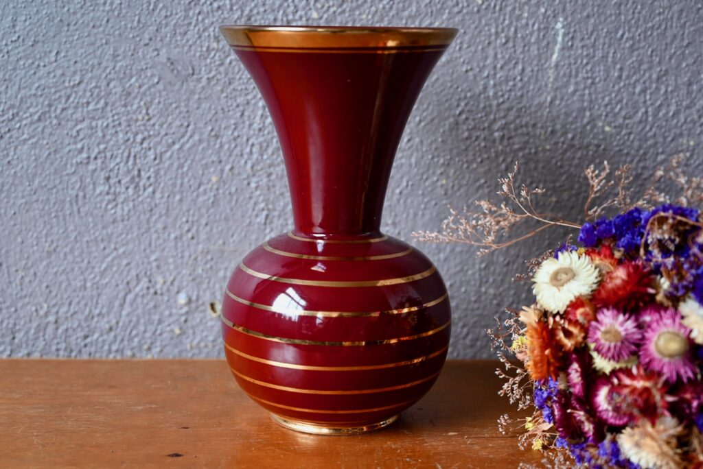 Vase Rouge & Or Elchinger Vase Rouge & Or Elchinger