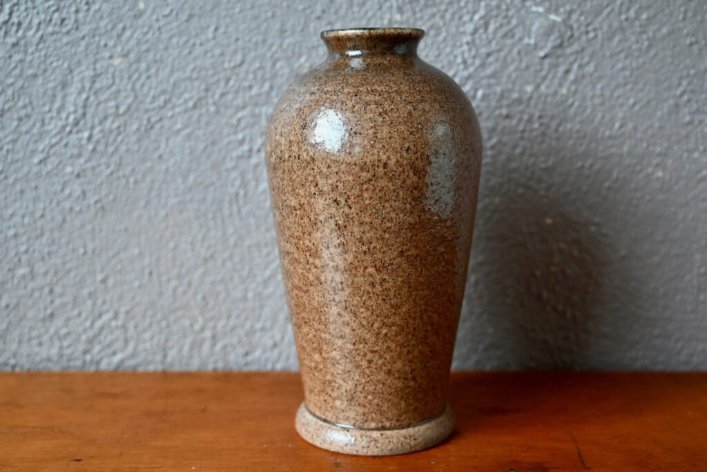 Grand vase accolay aspect granité signé céramique brutaliste vintage 