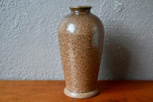 Grand vase accolay aspect granité signé céramique brutaliste vintage 