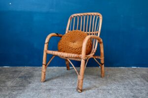 Fauteuil rotin Paul chauffeuse vintage bohème et campagne chic