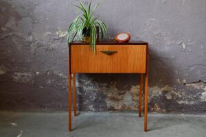 Petit meuble de rangement caisson pied compas bureau couturière bricolage vintage scandinave