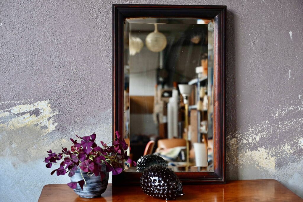Miroir biseauté en bois Miroir biseauté en bois
