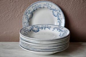 12 Assiettes creuses Mozart Vega U&C Sarreguemines bohème vaisselle ancienne