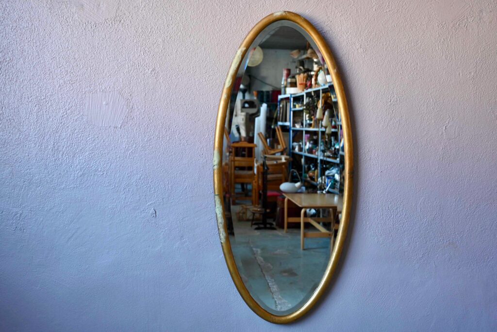 Grand miroir ovale biseauté Grand miroir ovale biseauté