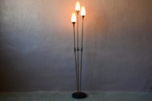Lampadaire midcentury 3 feux design français midcentury modern vintage élégant