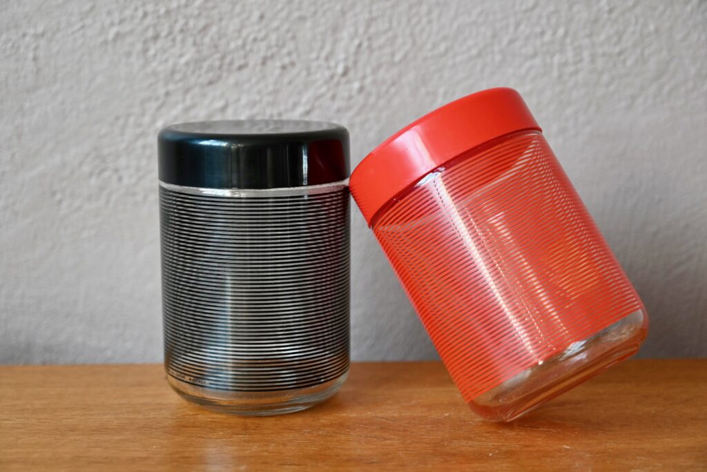 Série de 2 pots italiens en verre de Cerve Série de 2 pots italiens en verre de Cerve