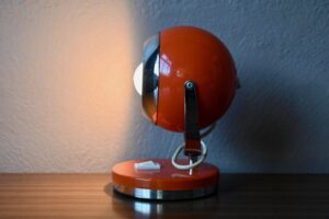 Lampe Eye Ball orange design space age seventies