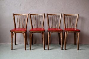 Série de chaises Baumann Hermance, chaise baumann bistrot, chaise baumann design, chaise baumann rétro, chaise bistrot baumann, Chaise Bistrot, chaise vintage baumann, chaise vintage en bois, grande série de chaise vintage
