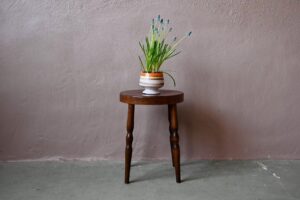 Tabouret Baumann pieds tournés, tabouret baumann, tabouret bois courbé, tabouret bois, assise d'appoint, assise vintage, tabouret années 50, tabouret de bistrot, tabouret rétro, tabourets design