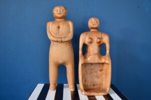 Duo de sculptures italiennes en bois, 1960s, 1950 mobilier vintage