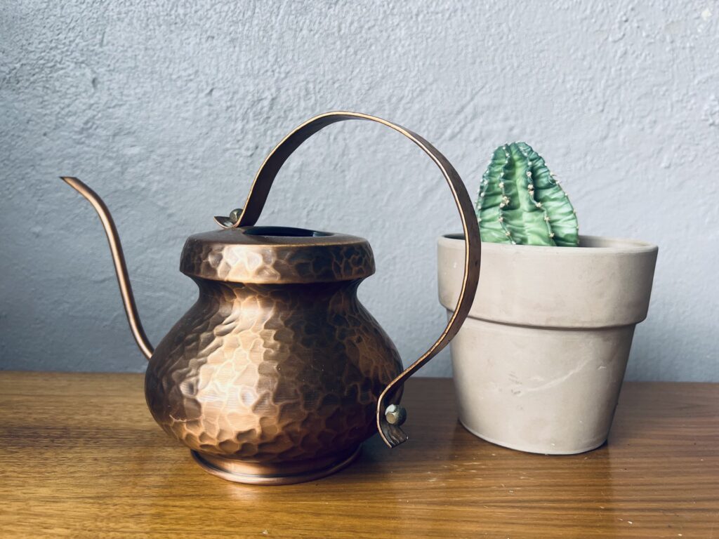 Arrosoir à cactus Zach, arrosoir à orchidées, arrosoir en cuivre, arrosoir vintage, accessoire déco, accumulation déco bohème, déco bohème, déco bohème années 60, déco bohème rétro, déco bohème rustique, déco bohème vintage en cuivre, plantes d'intérieur, plantes vintage, accessoire bohème, accessoire campagne chic, accessoires bohème