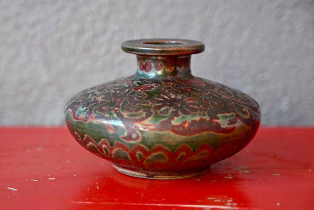 Vase Moon, vase céramique, vase en céramique, vase en grès, vase émail, vase ancien rouge, vase céramique vintage, vase bleu céramique, vase vert céladon, grand vase en grès, vase fleurs, vase lentille, petit vase bohème, vase bohème, déco bohème, déco bohème années 60, objet déco bohème