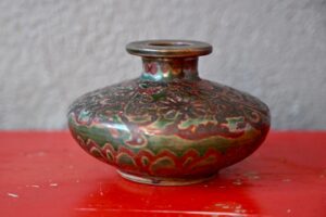 Vase Moon, vase céramique, vase en céramique, vase en grès, vase émail, vase ancien rouge, vase céramique vintage, vase bleu céramique, vase vert céladon, grand vase en grès, vase fleurs, vase lentille, petit vase bohème, vase bohème, déco bohème, déco bohème années 60, objet déco bohème