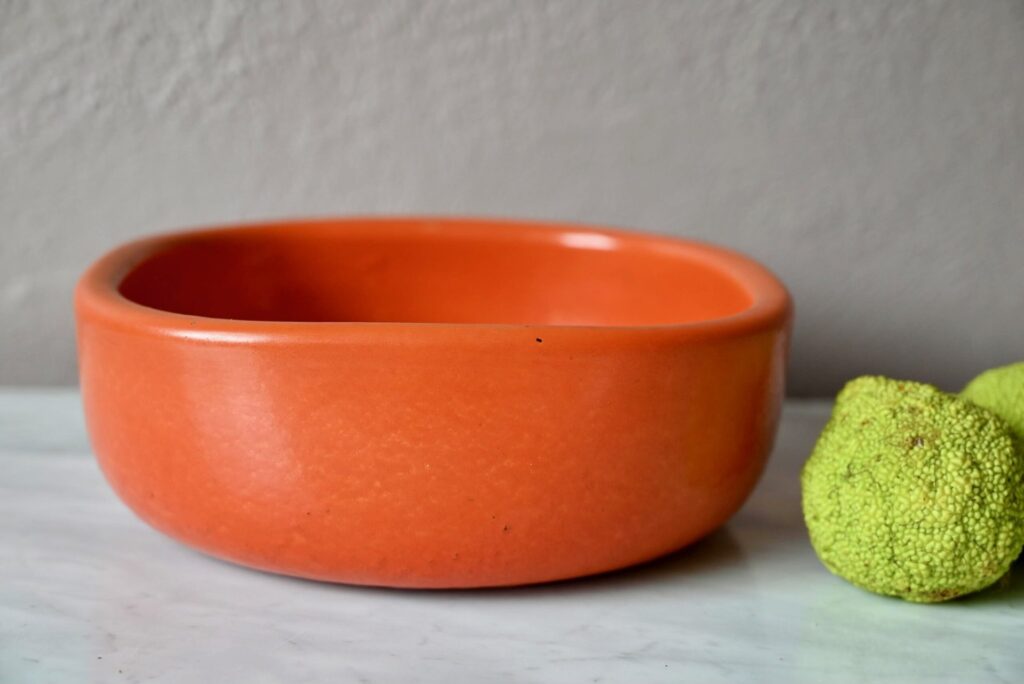 Coupe orange brique Elchinger - Années 60, céramique art déco, déco céramique art déco, design art déco, design france art déco, Art Déco, assiettes art déco, centre de table art déco, céramique alsacienne, céramique elchinger, céramique fernand elchinger, collection elchinger, elchinger, elchinger vintage, fernand elchinger, pot elchinger, céramique midcentury