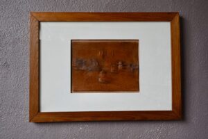 Œuvre murale moderniste italienne - Années 60, demi relief en plâtre, bois massif, bois et cuir, technique mixte sur papier, technique mixte, art abstrait, tableau abstrait., tableau ancien, tableau art brut, tableau bohème, tableau relief, tableau vintage, déco murale années 50, déco murale, déco murale rétro, déco murale vintage, art déco italien, design italien années 50, design italien années 60, italian modern, art